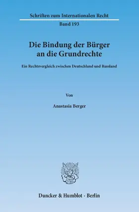 Berger |  Die Bindung der Bürger an die Grundrechte | eBook | Sack Fachmedien