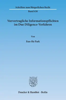 Park |  Vorvertragliche Informationspflichten im Due Diligence-Verfahren | eBook | Sack Fachmedien