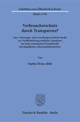 Abbé |  Verbraucherschutz durch Transparenz? | eBook | Sack Fachmedien