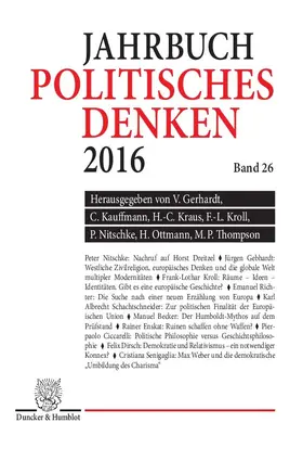 Gerhardt / Thompson / Kauffmann |  Politisches Denken. Jahrbuch 2016. | eBook | Sack Fachmedien