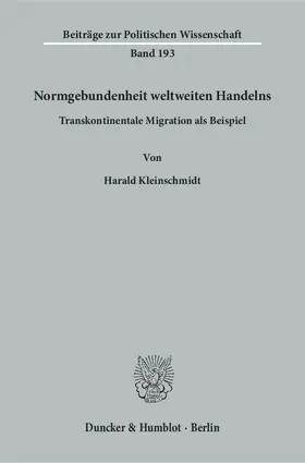 Kleinschmidt |  Normgebundenheit weltweiten Handelns. | eBook | Sack Fachmedien