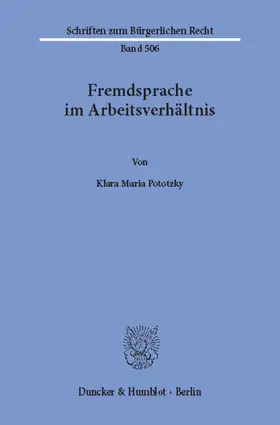 Pototzky |  Fremdsprache im Arbeitsverhältnis. | eBook | Sack Fachmedien