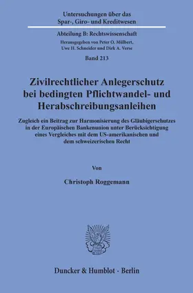 Roggemann | Zivilrechtlicher Anlegerschutz bei bedingten Pflichtwandel- und Herabschreibungsanleihen. | E-Book | sack.de