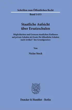 Stock |  Staatliche Aufsicht über Ersatzschulen. | eBook | Sack Fachmedien