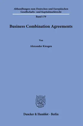 Kiesgen |  Business Combination Agreements. | eBook | Sack Fachmedien