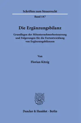 Kitzig |  Die Ergänzungsbilanz. | eBook | Sack Fachmedien
