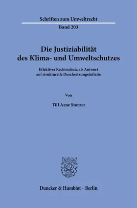 Storzer | Die Justiziabilität des Klima- und Umweltschutzes. | E-Book | sack.de