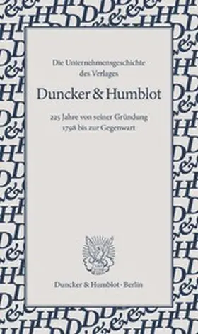 Simon |  Die Unternehmensgeschichte des Verlages Duncker & Humblot. | eBook | Sack Fachmedien