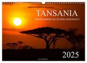 CALVENDO / Köhler | Tansania - Tierwanderung in der Serengeti (Wandkalender 2025 DIN A3 quer), CALVENDO Monatskalender | Sonstiges | 978-3-435-34216-7 | sack.de