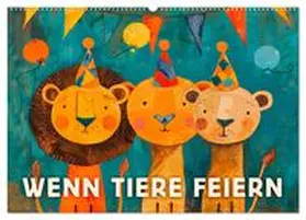 CALVENDO / Krätschmer | Wenn Tiere feiern (Wandkalender 2025 DIN A2 quer), CALVENDO Monatskalender | Sonstiges | 978-3-435-74489-3 | sack.de
