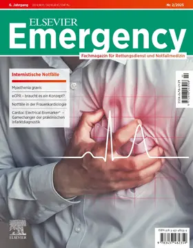 Flake / Gollwitzer / Grusnick |  ELSEVIER Emergency. Internistische Notfälle. 2/2025: Fachmagazin für Rettungsdienst und Notfallmedizin | Buch |  Sack Fachmedien