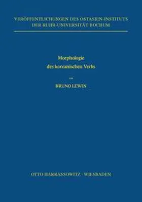 Lewin |  Morphologie des koreanischen Verbs | Buch |  Sack Fachmedien