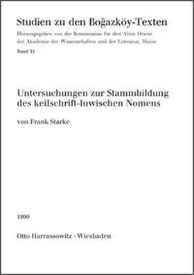 Starke |  Untersuchung zur Stammbildung des keilschrift-luwischen Nomens | Buch |  Sack Fachmedien