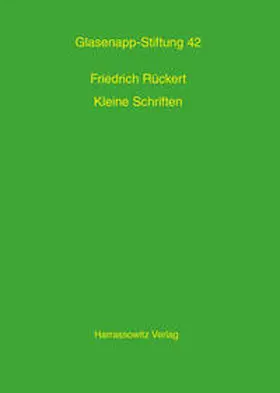 Rückert / Hess |  Kleine Schriften zur Indologie | Buch |  Sack Fachmedien