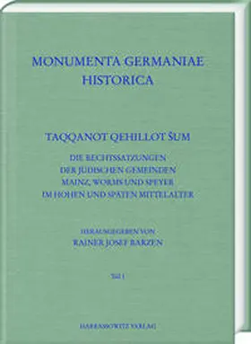 Barzen |  Taqqanot Qehillot Šum | Buch |  Sack Fachmedien