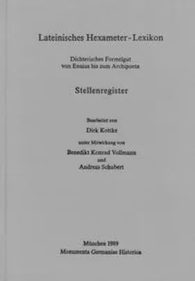  Lateinisches Hexameter-Lexikon / Ergänzungsband: | Buch |  Sack Fachmedien
