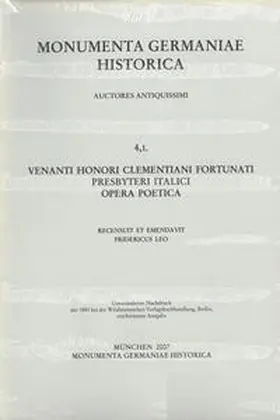 Leo |  Venanti Honori Clementiani Fortunati presbyteri Italici Opera poetica | Buch |  Sack Fachmedien