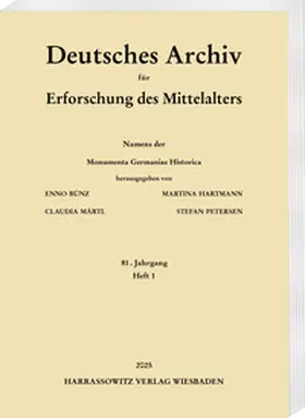 Bünz / Hartmann / Märtl |  Deutsches Archiv für Erforschung des Mittelalters 81 (2025)1 | Buch |  Sack Fachmedien
