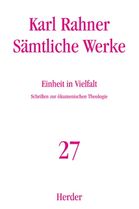 Rahner |  Einheit in Vielfalt | Buch |  Sack Fachmedien
