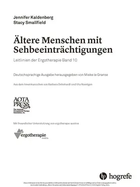 Kaldenberg / Smallfield / AOTA |  Ältere Menschen mit Sehbeeinträchtigungen | eBook | Sack Fachmedien