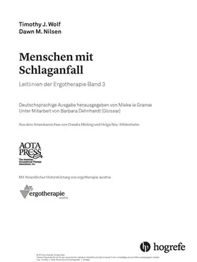 Wolf / Nilsen / AOTA |  Menschen mit Schlaganfall | eBook | Sack Fachmedien