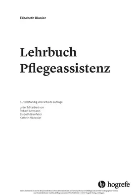 Blunier |  Lehrbuch Pflegeassistenz | eBook | Sack Fachmedien