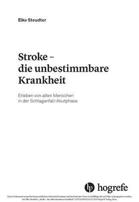 Steudter |  Stroke – die unbestimmbare Krankheit | eBook | Sack Fachmedien