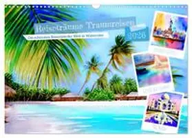 Lehmann / CALVENDO |  Reiseträume Traumreisen. Die schönsten Reiseziele der Welt in Watercolor (Wandkalender 2026 DIN A3 quer), CALVENDO Monatskalender | Sonstiges |  Sack Fachmedien