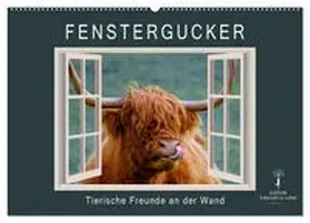 Roder / CALVENDO |  Fenstergucker - tierische Freunde an der Wand (Wandkalender 2026 DIN A2 quer), CALVENDO Monatskalender | Sonstiges |  Sack Fachmedien
