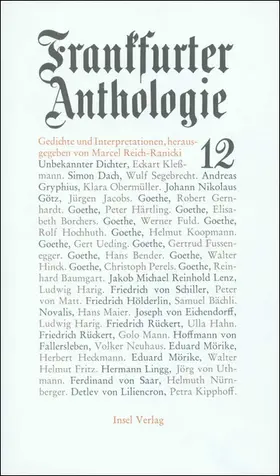 Reich-Ranicki |  Frankfurter Anthologie. Gedichte und Interpretationen | Buch |  Sack Fachmedien