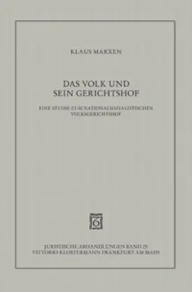 Marxen |  Das Volk und sein Gerichtshof | Buch |  Sack Fachmedien