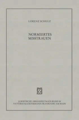 Schulz |  Normiertes Misstrauen | Buch |  Sack Fachmedien