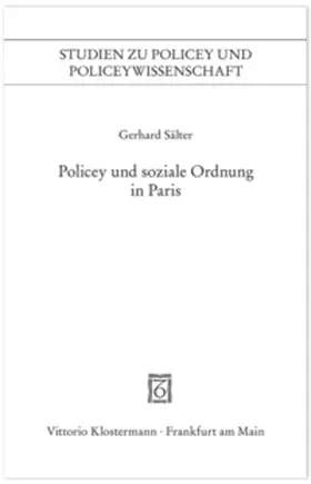 Sälter |  Polizei und soziale Ordnung in Paris | Buch |  Sack Fachmedien