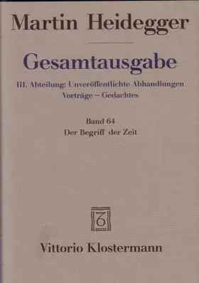 Heidegger / Herrmann |  Gesamtausgabe Bd. 64. Der Begriff der Zeit | Buch |  Sack Fachmedien