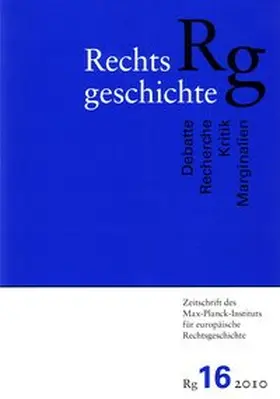 Duve |  Rechtsgeschichte. Zeitschrift des Max Planck-Instituts für Europäische Rechtsgeschichte / Rechtsgeschichte | Buch |  Sack Fachmedien