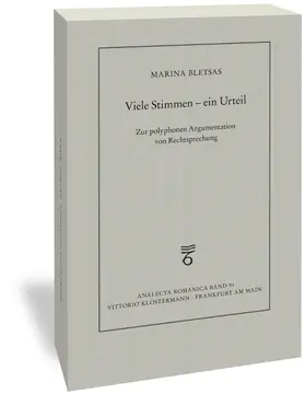 Bletsas |  Viele Stimmen - ein Urteil | Buch |  Sack Fachmedien