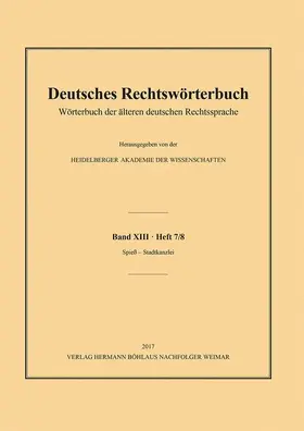 Heidelberger Akademie der Wissenschaften |  Deutsches Rechtswörterbuch | Buch |  Sack Fachmedien