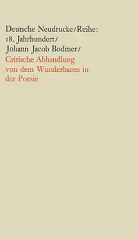 Bodmer |  Critische Abhandlung von dem Wunderbaren in der Poesie | Buch |  Sack Fachmedien