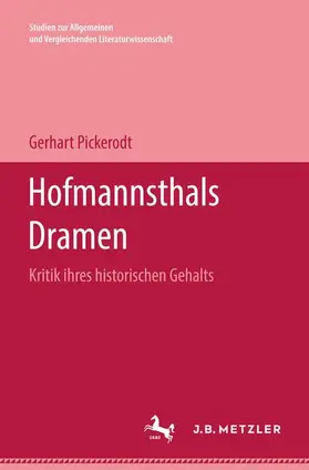 Pickerodt |  Hofmannsthals Dramen | Buch |  Sack Fachmedien