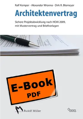 Kemper / Wronna / Blomeyer |  Architektenvertrag | eBook | Sack Fachmedien