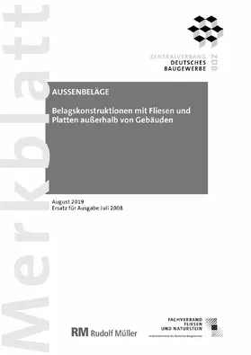 Voos |  Merkblatt Außenbeläge: 2019-08 (PDF) | eBook | Sack Fachmedien