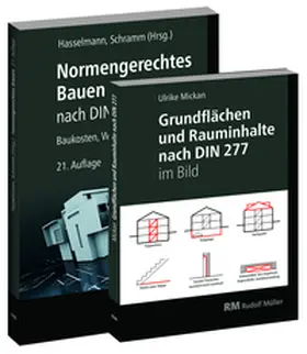 Hasselmann / Schramm / Prote |  Buchpaket: Normengerechtes Bauen nach DIN 276/DIN 277 & Grundflächen und Rauminhalte nach DIN 277 im Bild | Buch |  Sack Fachmedien