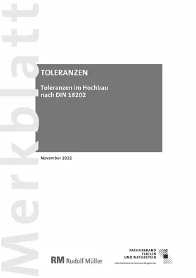 Voos |  Merkblatt Toleranzen im Hochbau (PDF) 2022-11 | eBook | Sack Fachmedien