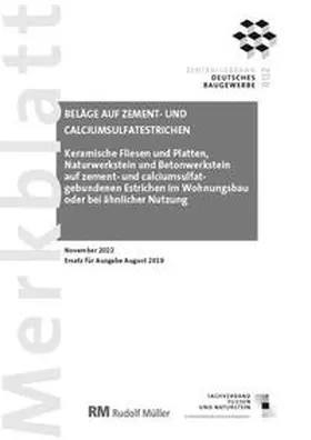 Voos |  Merkblatt Beläge auf Zement- und Calciumsulfatestrichen 2022-11 | Buch |  Sack Fachmedien