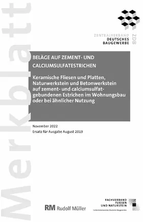 Voos |  Merkblatt Beläge auf Zement- und Calciumsulfatestrichen (PDF) 2022-11 | eBook | Sack Fachmedien