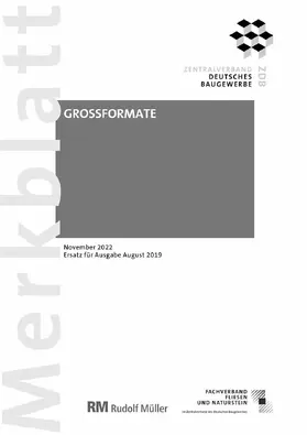 Voos |  Merkblatt Großformate: 2022-11 (PDF) | eBook | Sack Fachmedien