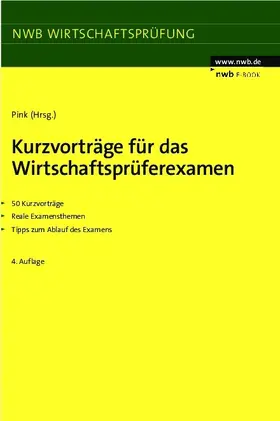 Pink |  Kurzvorträge für das Wirtschaftsprüferexamen | eBook | Sack Fachmedien