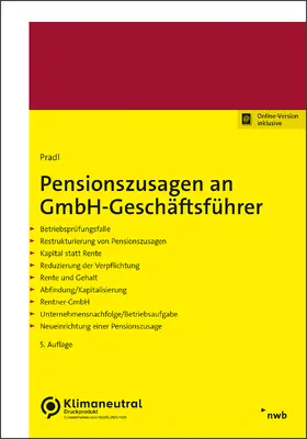 Pradl | Pensionszusagen an GmbH-Geschäftsführer | Online-Buch | 978-3-482-55655-5 | sack.de