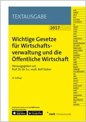 Stober |  Wichtige Gesetze für Wirtschaftsverwaltung und die Öffentliche Wirtschaft | Buch |  Sack Fachmedien
