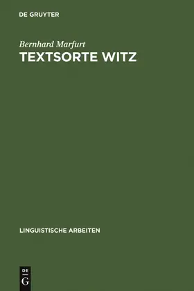 Marfurt | Textsorte Witz | Buch | 978-3-484-10269-9 | sack.de